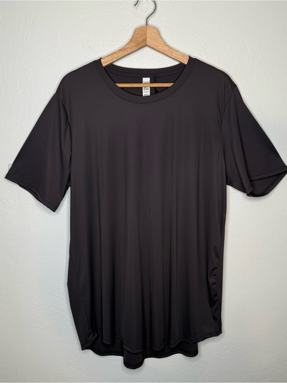 Zyia Active Gray Primo Short Sleeve Workout Gym T-Shirt Stretchy Tee Size XXXL